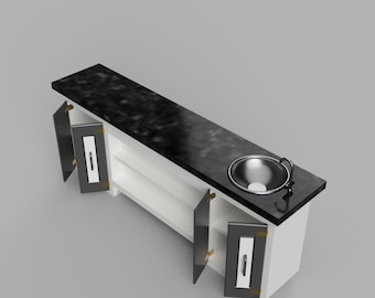 Kitchen Island Cupboard Furniture | 1:6 | Dollhouse Miniature | 3D Print STL File