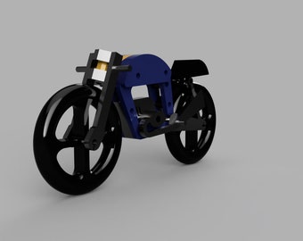 3D Printed Cafe Racer: Dollhouse Desktop Accessory (STL & OBJ File)