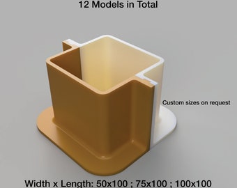 Square / Rectangular Mold Housing, 2 Wall Pieces, For 3D Printing, Reusable, Mold Making Tools