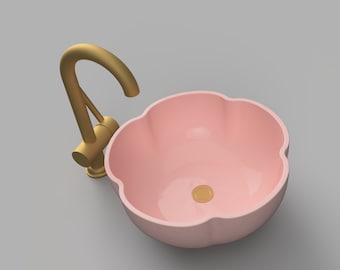 1:6 Scale Sink and Faucet Kitchen Appliances  | Dollhouse Miniature | 3D Print STL File