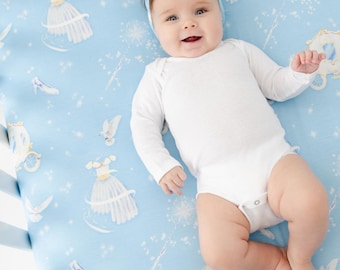 CINDERELLA Crib Sheet, Princess Nursery, Cinderella Nursery, Baby Girl Crib Sheet, Super Soft Bamboo Crib Sheet