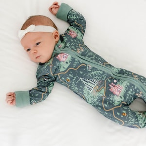 WIZARD OF OZ Bamboo Baby Pajamas, Baby Bamboo Baby Sleepers, Bamboo Baby Romper,  Zippered Baby Pajamas, Bamboo Pajamas Double Zippers