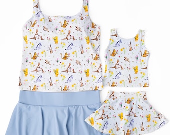 MAGISCHE outfits voor PARKEN, Winnie de Poeh-sportkleding meisjes en dames, atletische set Mommy and Me, bijpassende outfits voor Disney World
