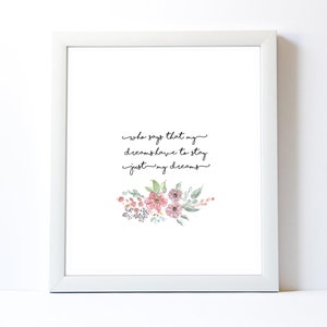 Ariel Quote Wall Art, Who Says That My Dreams Have to Stay Just My Dreams, Little Mermaid Quotes, Princess Quotes, Princess Room Decor