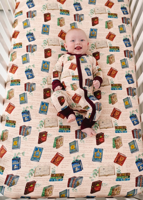 Classic Books Bamboo Baby Pajamas, Book Bamboo Pajamas, Cute Book Lovers Bamboo Baby Sleepers, Bookworm Zippy Baby Romper