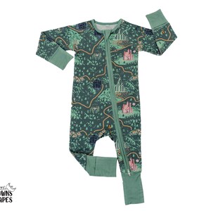 WIZARD OF OZ Bamboo Baby Pajamas, Baby Bamboo Baby Sleepers, Bamboo Baby Romper, Zippered Baby Pajamas, Bamboo Pajamas Double Zippers image 2
