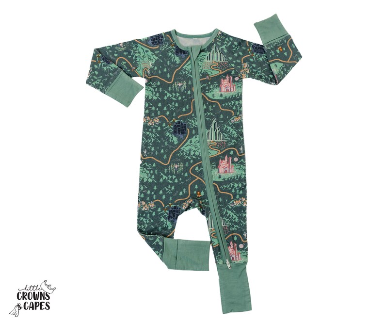 WIZARD OF OZ Bamboo Baby Pajamas, Baby Bamboo Baby Sleepers, Bamboo Baby Romper, Zippered Baby Pajamas, Bamboo Pajamas Double Zippers image 2