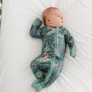 WIZARD OF OZ Bamboo Baby Pajamas, Baby Bamboo Baby Sleepers, Bamboo Baby Romper, Zippered Baby Pajamas, Bamboo Pajamas Double Zippers image 5