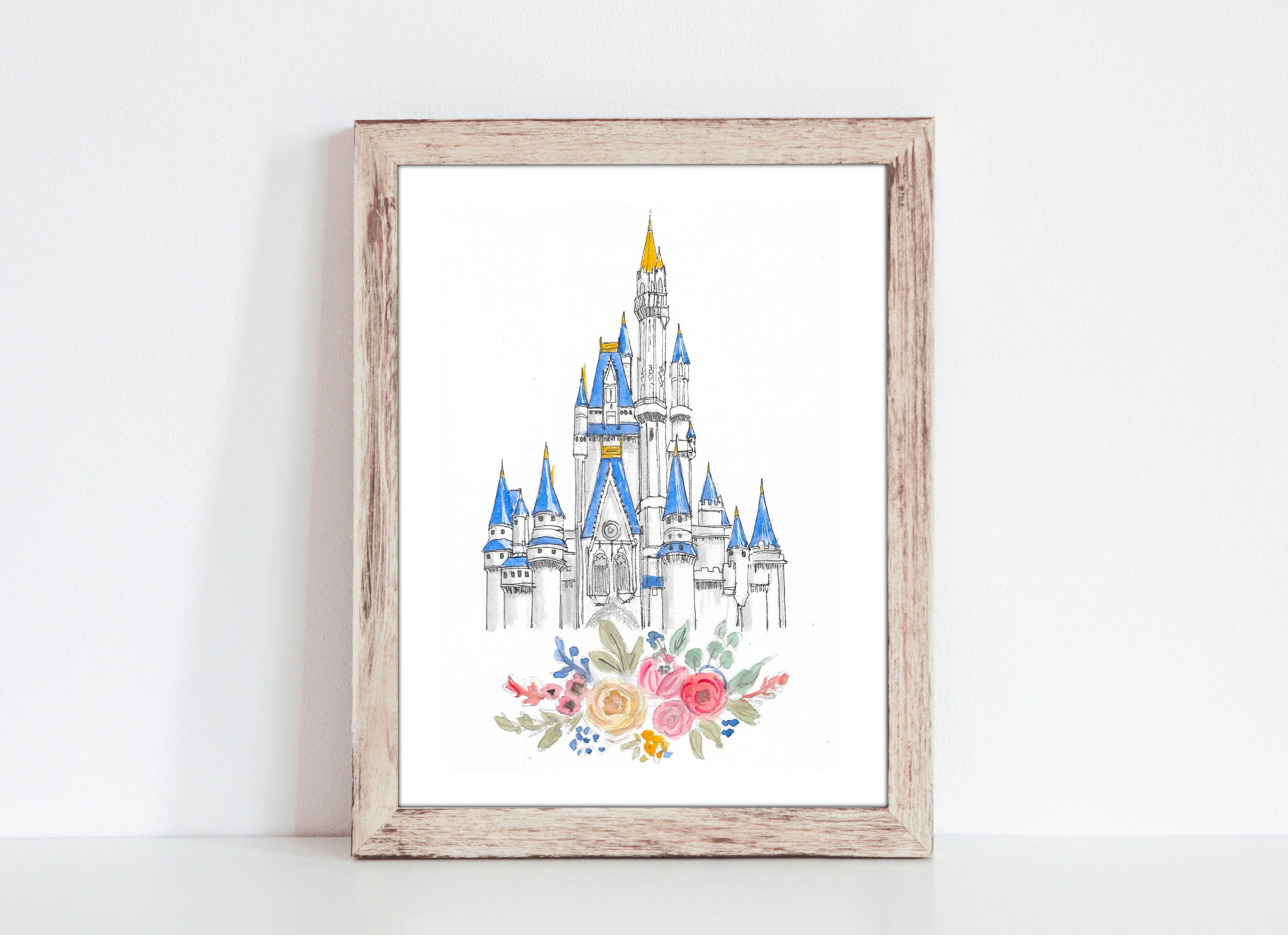 Princess Castle Art PRINT SET of 2, Princess Nursery Art, Castle Art ...
