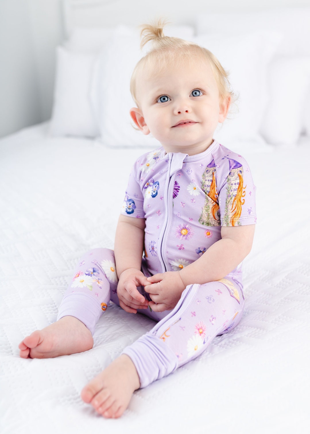RAPUNZEL Bamboo Baby Pajamas, Baby Girl Baby Pajamas, Princess Bamboo