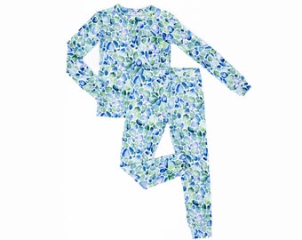 Pyjama en bambou pour tout-petit, verre de mer sur le thème de l'océan, pyjama en bambou pour enfant, enfant en bambou, ensemble de pyjama 2 pièces, pyjama estival rafraîchissant en bambou