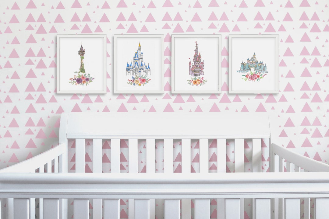 Princess Castle ART PRINT Set of 4 for Nursery Girls Bedroom Decor ...