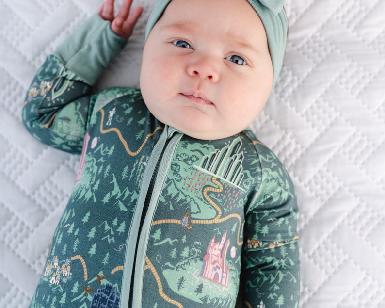 WIZARD OF OZ Bamboo Baby Pajamas, Baby Bamboo Baby Sleepers, Bamboo Baby Romper, Zippered Baby Pajamas, Bamboo Pajamas Double Zippers image 4