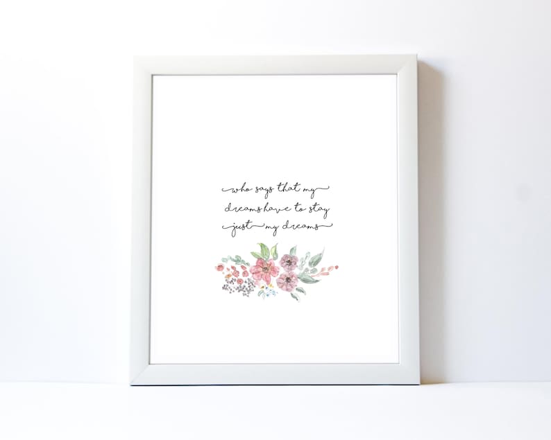 Ariel Quote Wall Art Who Says That My Dreams Have to Stay Etsy