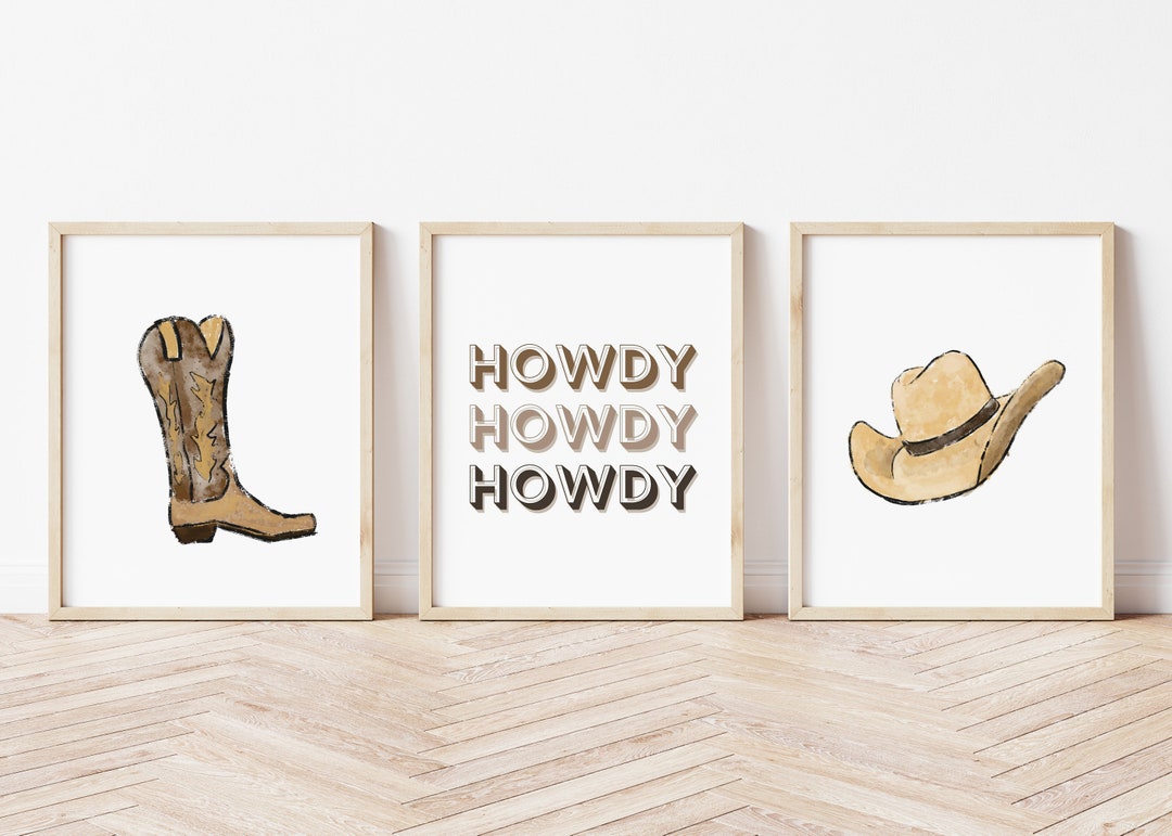 WESTERN ART Print Set of 3, Western Decor, Cowboy Nursery Art, Western ...