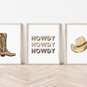 WESTERN ART Print Set of 3, Western Decor, Cowboy Nursery Art, Western Nursery, Cowboy Art Prints, Baby Boy Nursery Art
