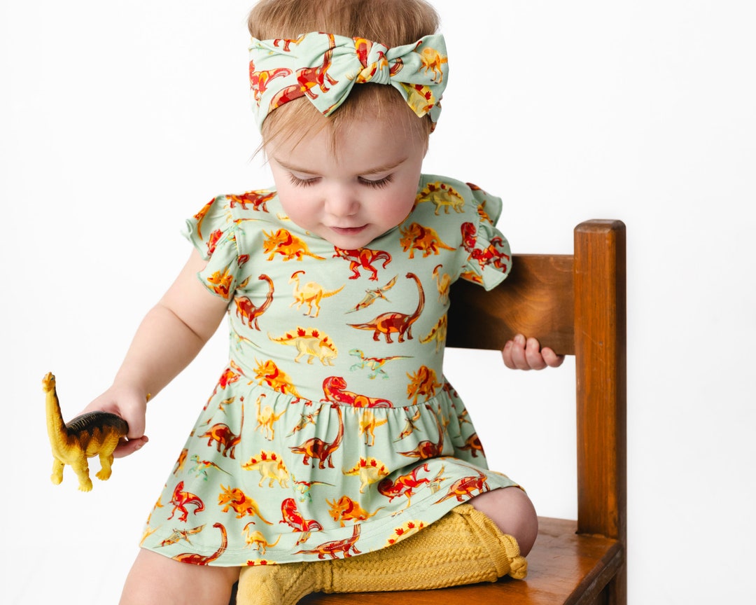 Baby Bamboo Drew Dino Gown