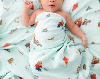 Manta para bebé BERENSTAIN BEARS®, manta de algodón de bambú supersuave, manta para recién nacidos, regalo para baby shower