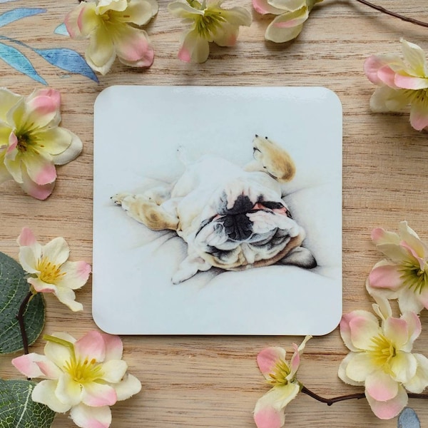 British Bulldog coaster, English bulldog gift