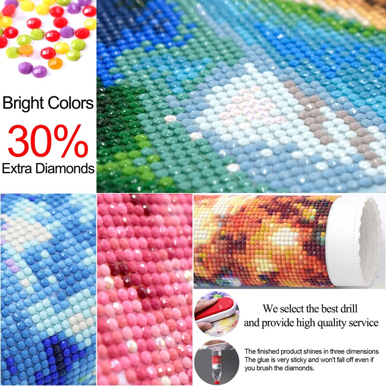 5D Diamond Painting DIY Round Diamond Art Kits Halloween Fantasy Cartoon Diamond Embroidery Full Drill Cross Stitch Home Wall Decoration