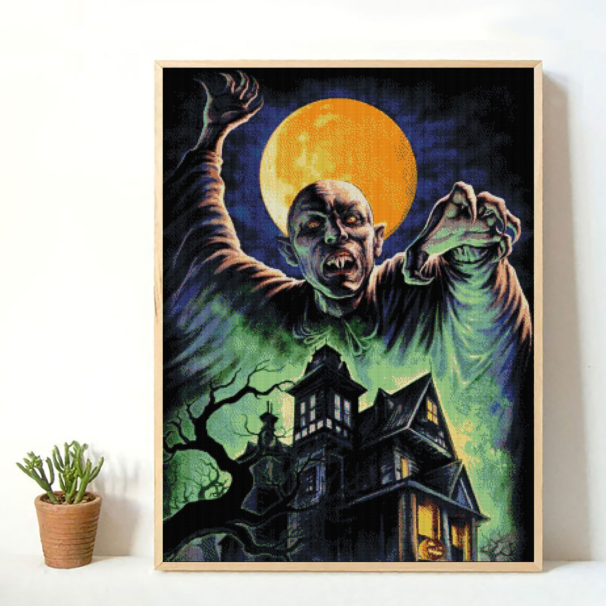 5D DIY Round Diamond Painting Horror Zombie Picture Full Drill Etsy