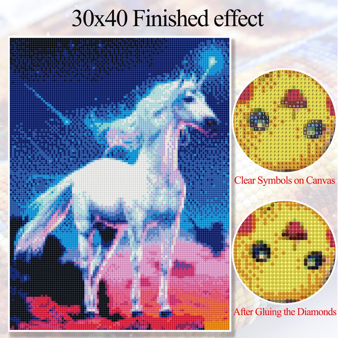 5D Animal Diamond Painting Unicorn DIY Diamond Embroidery Kit Etsy