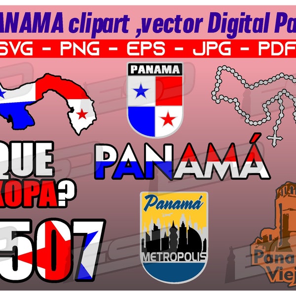 PANAMÁ DIGITAL VECTOR pack svg