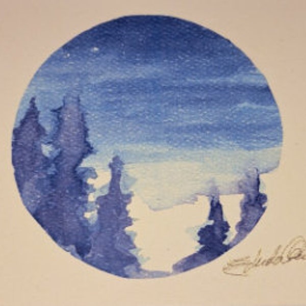 Note cards Pack of 4 - Winter Night