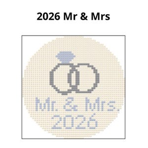 2026 Mr. & Mrs. Ornament Needlepoint Pattern
