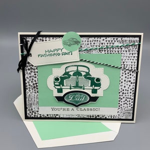 Handmade Classic Car Father&#39;s Day Card: Vintage Chevy Design