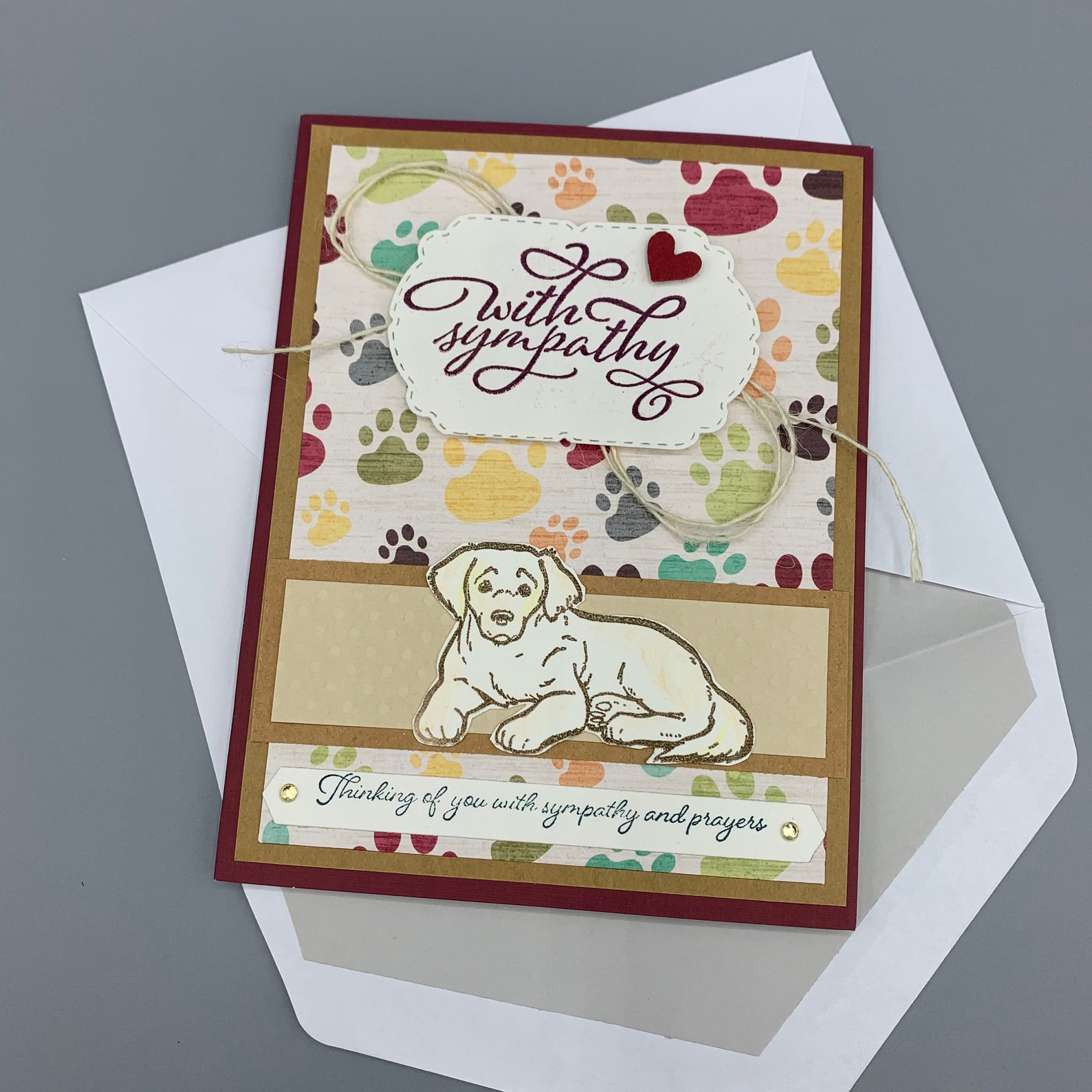 Sympathy Card for Dog Loss of Pet Thinking of You with  Etsy