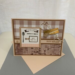 Card for Cook, Baker, Chef, Happy Birthday, Handmade Greeting, Country Rustic Design