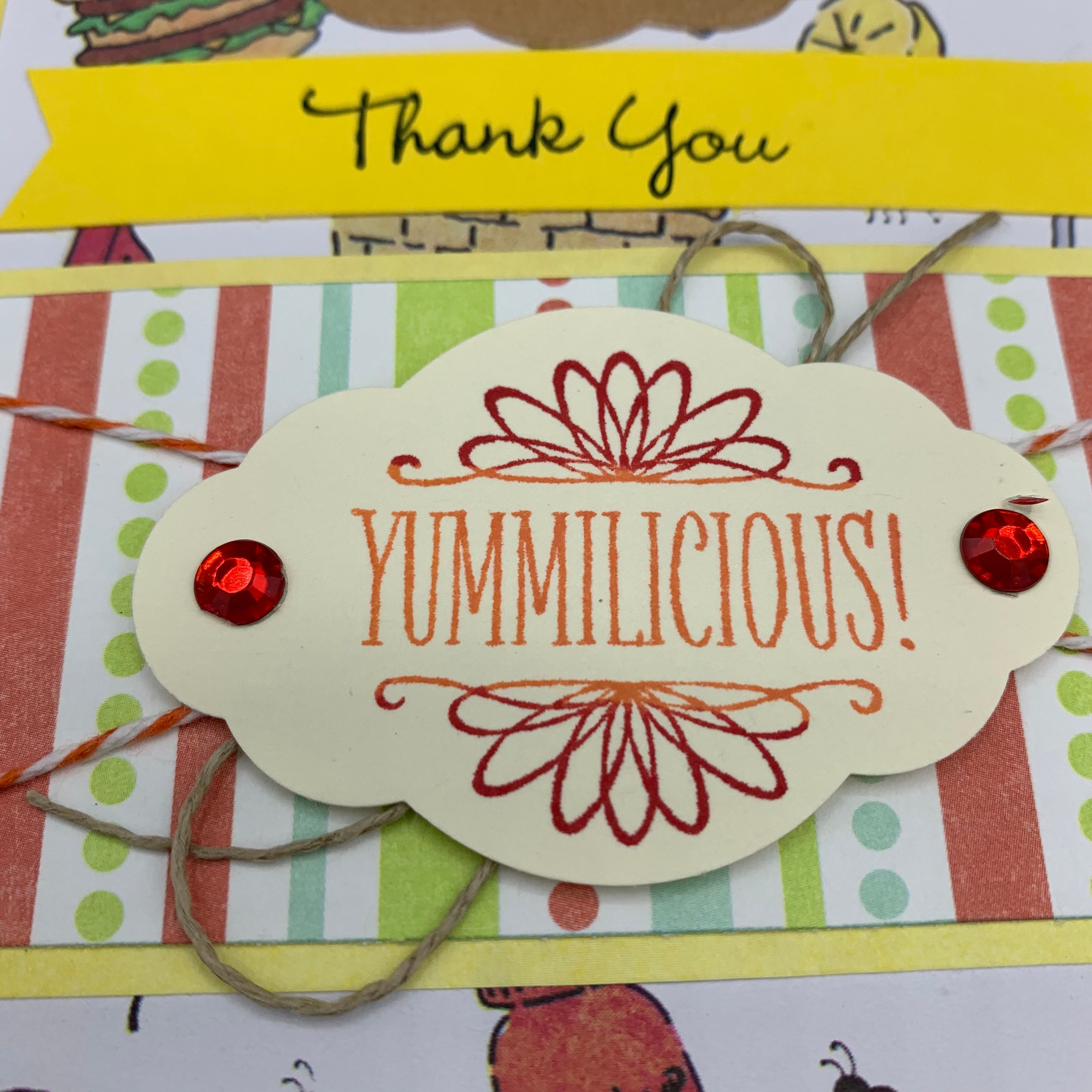 Barbecue Picnic Themed Thank You Greeting Card Yummy Etsy