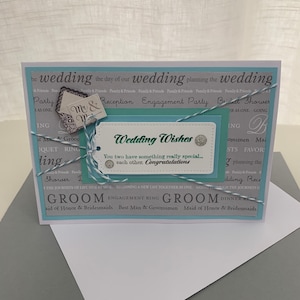 Mr & Mrs Wedding Day Congratulations Card, Handmade, Gray and White Card, Card for Wedding, Wedding Wishes, Congratulations on Your Marriage