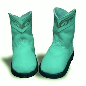 Leather boots for doll. Free shipping. For dolls 11-14 inch. Feet 5cm (1.98 inch)