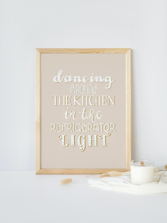 Dancing Around The Kitchen in The Refrigerator Taylor swift All Too Well Quote, chinoiserie floral print, vintage print artwork in the U.K.