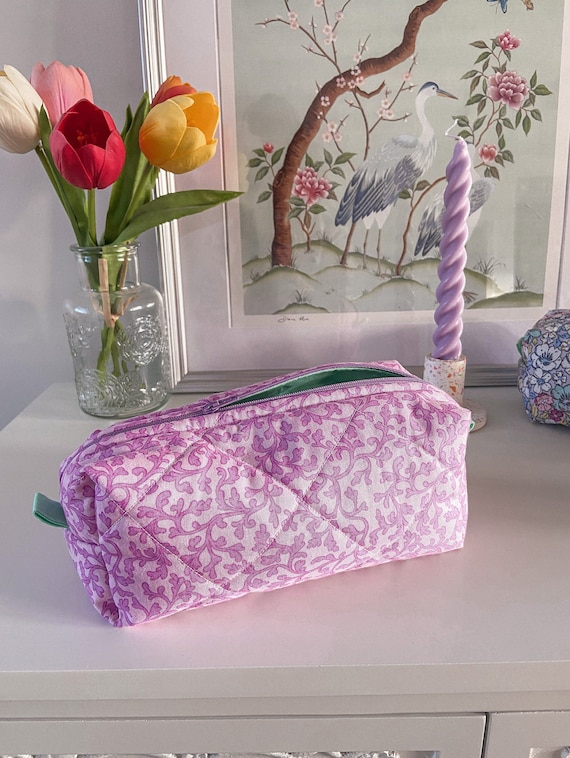 PINK BAG Medium Purple Floral Cosmetic Bag