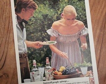 Original Vintage Smirnoff Vodka Advert-  “Smirnoff People Splurge” Original Retro Vintage Print Magazine | 1970s