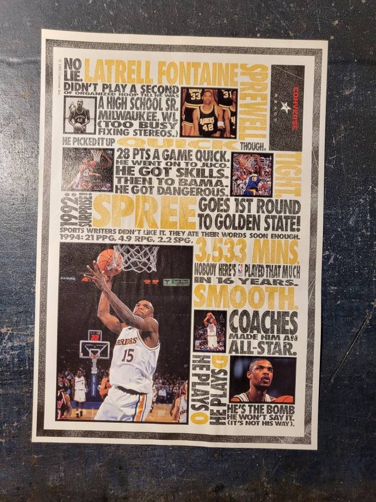 Latrell Sprewell of the Golden State Warriors Original Retro NBA
