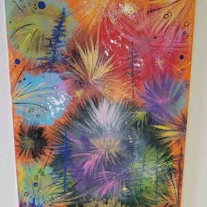 8×10 Original canvas painting, acrylics, wall decor, multi-color piece. "Fairy tales"