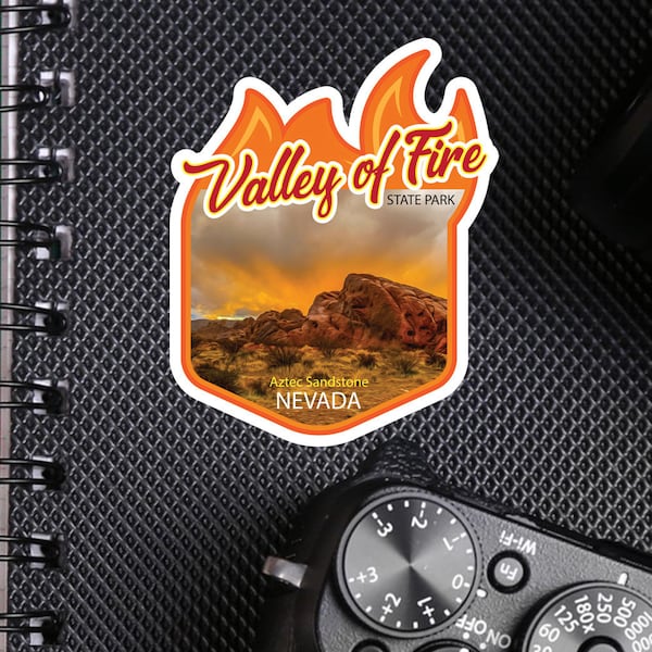 Valley of Fire State Park Decal / 2.5" Sticker / Red Rock / Aztec Sandstone / Premium / Vinyl / UV Laminate / Travel / Car / Waterproof