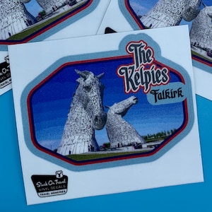 Kelpies Decal / 2.5" Sticker / Horses / Sculpture / Falkirk / UK / Scotland / Premium / Vinyl / UV Laminate / Travel / Car / Waterproof