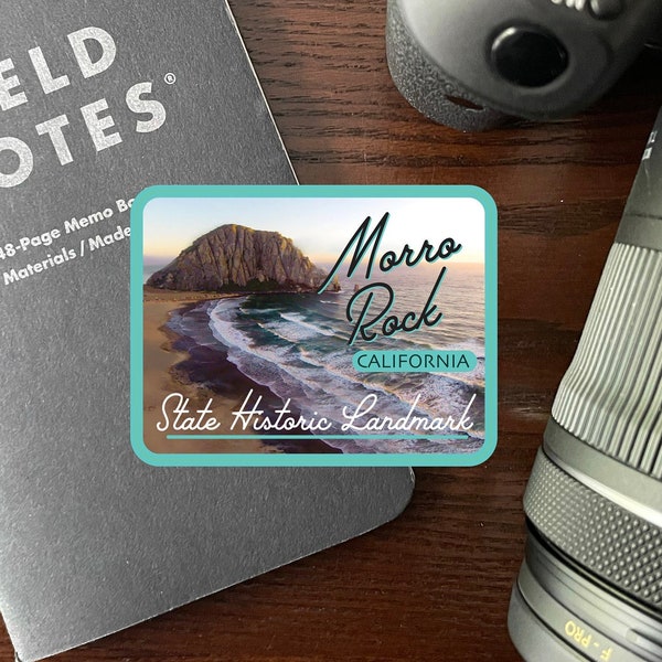 Morro Rock Decal / 3.5" Sticker / Morro Bay / California / Pacific Coast Highway / CA 1 /Premium /Matte Laminate / Travel / Car / Waterproof