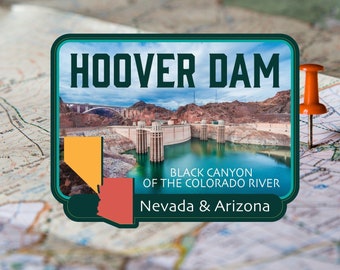 Hoover Dam Decal / 2.5&quot; Sticker / Utah / Arizona / Black Canyon / Colorado River / West /Premium / UV Laminate / Travel / Car / Waterproof