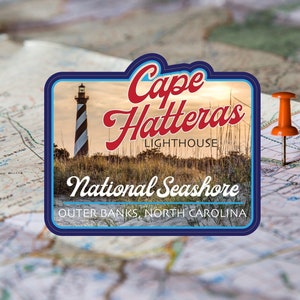 Cape Hatteras National Seashore Decal / 2.5&quot; Sticker / Lighthouse / Outer Banks / North Carolina / Premium / Travel / Car / Waterproof