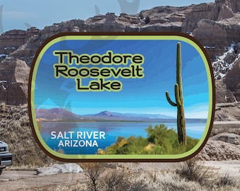 Theodore Roosevelt Lake Decal / 2.5" Sticker / Arizona / Salt River / Saguaro / Premium / Vinyl / UV Laminate / Travel / Car / Waterproof