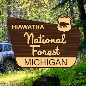 Michigan Hiawatha Forest Decal / 3.5"Sticker / Sign / National / Park / Premium / Vinyl / UV Laminate / Travel / Car / Waterproof