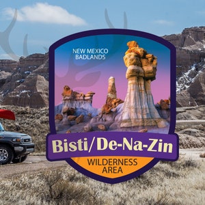 Bisti/De-Na-Zin Wilderness Area Mini Decal / 1.5&quot; Sticker / Badlands / Premium / Vinyl Sticker / UV Laminate / Travel / Car / Waterproof