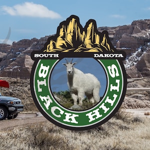 Black Hills Decal / 2 1/2&quot; Sticker / Mountain / Goat / South Dakota / Premium / Vinyl Sticker / UV Laminate / Travel / Car / Waterproof