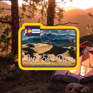 Great Sand Dunes National Park Decal / 3.5&quot; Sticker / Colorado / Preserve / Premium / Vinyl / UV Laminate / Travel / Car / Waterproof